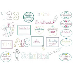 Stickserie - Schulkind mit Jahreszahlen bis 2025